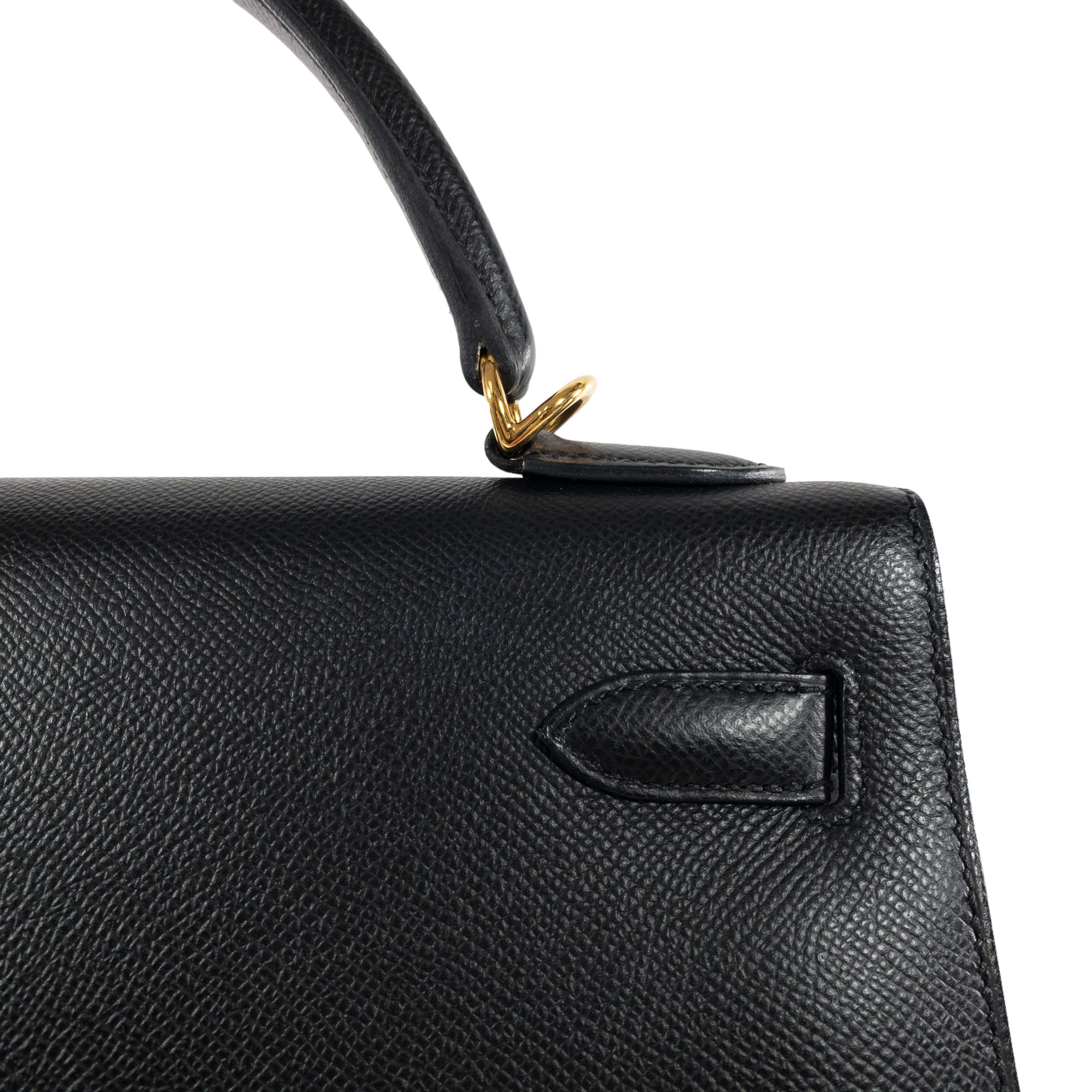 Hermes Kelly 32 Black Epsom Sellier GHW