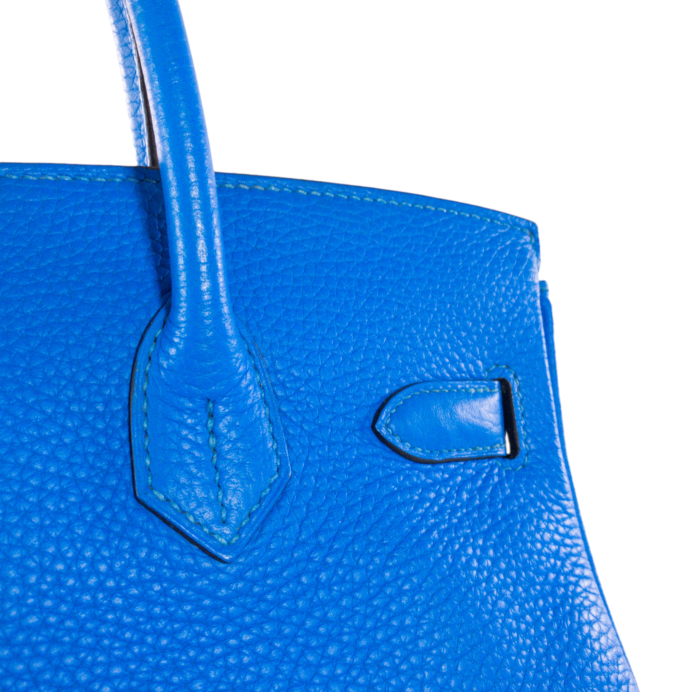 Hermes Blue Hydra Clemence Birkin 30cm GHW