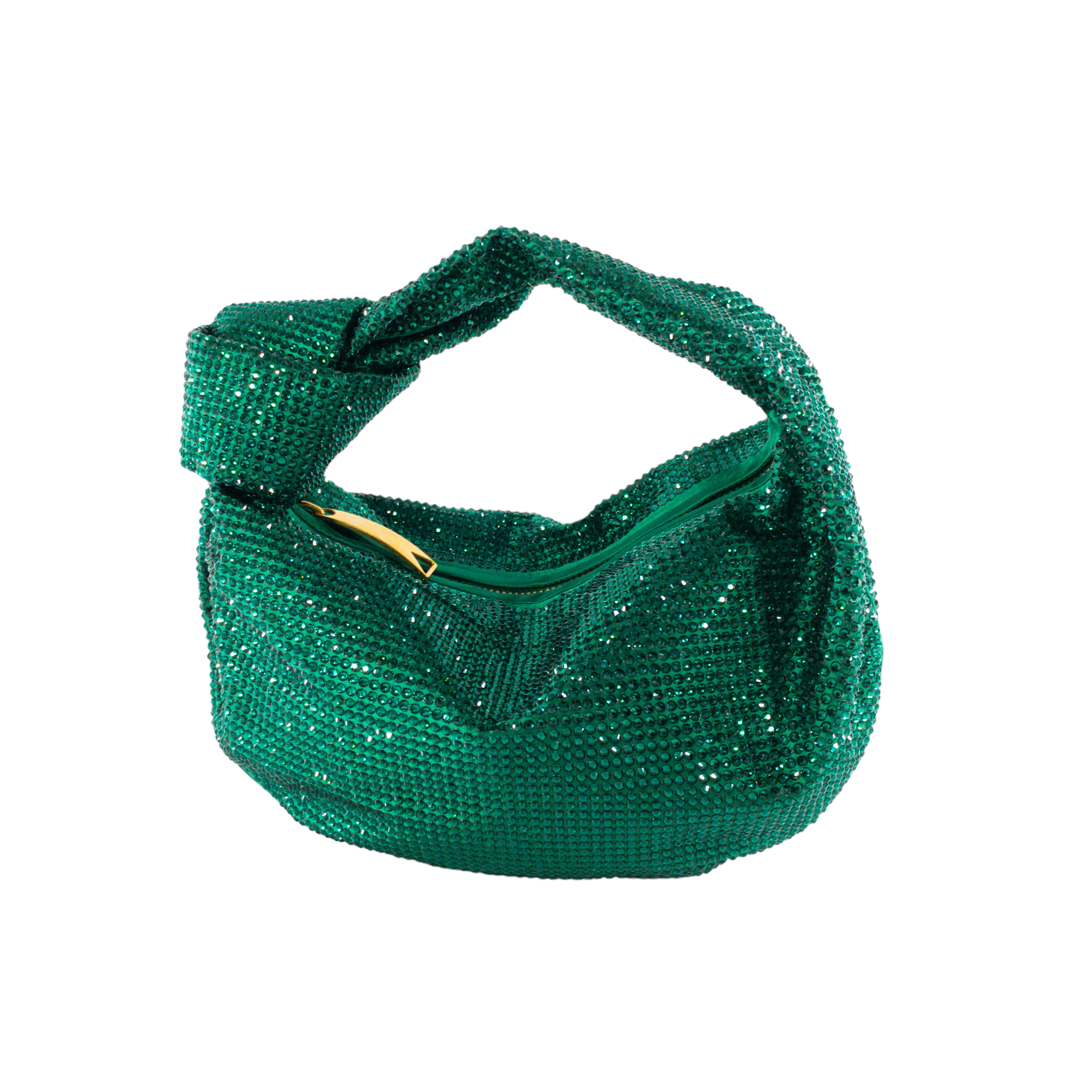 Bottega Veneta Crystal Satin Mini Jodie Emerald Green