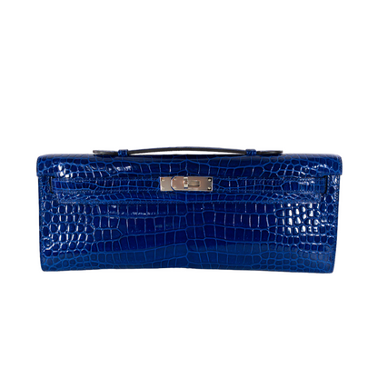Hermes Blue Electric Kelly Cut Crocodile PHW