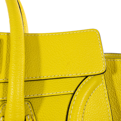 Celine Yellow Drummed Mini Luggage Tote
