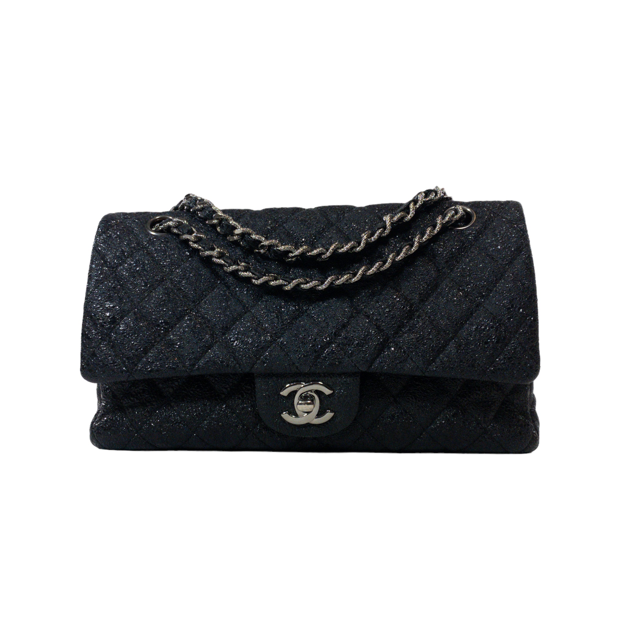 Vintage Chanel Black Quilted Jumbo Classic Flap Bag (Authentic Pre-Owned)