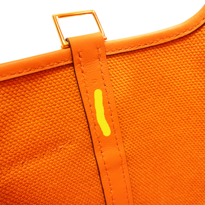 Hermes Cargo Picotin 18 Orange Toile GHW