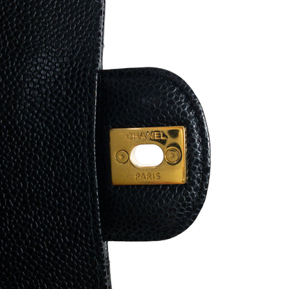 Chanel Black Caviar Medium Classic Flap GHW