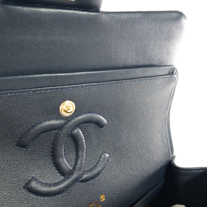 Chanel Navy Lambskin Small Classic Flap GHW