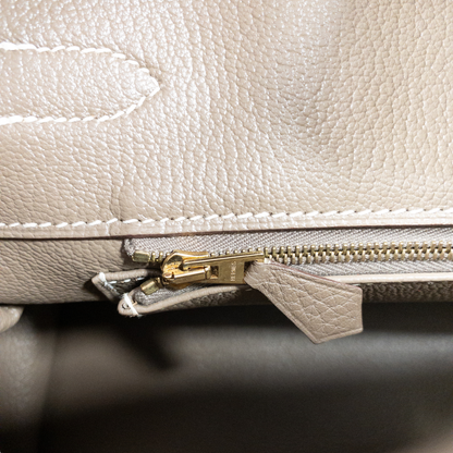 Hermes Etoupe Birkin 35 Clemence  GHW