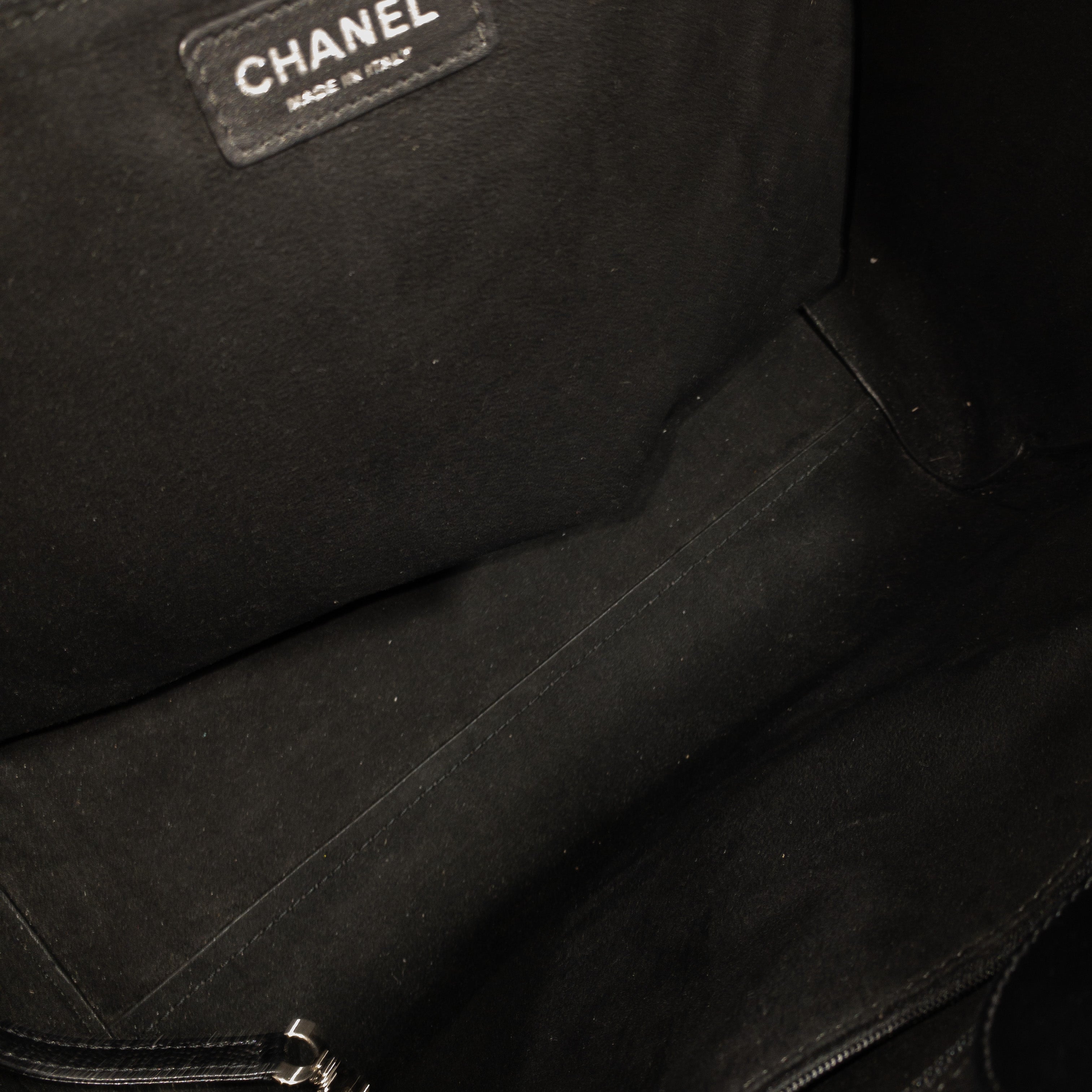 Chanel Black Studded Caviar Deauville SHW