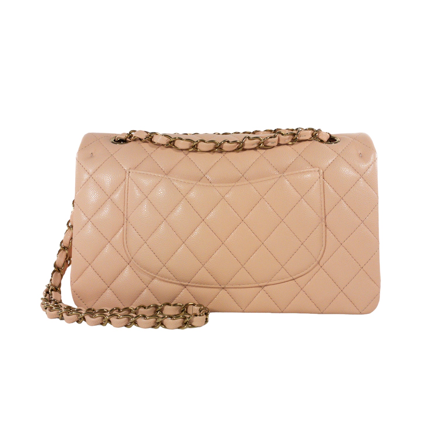 Chanel Peach Caviar Medium Flap GHW