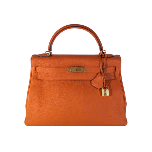 Hermes Orange Togo Kelly 32 GHW