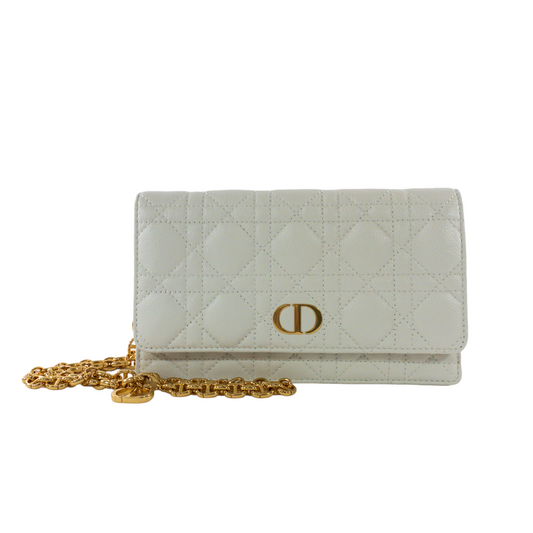 Dior White Supple Caro Belt Bag