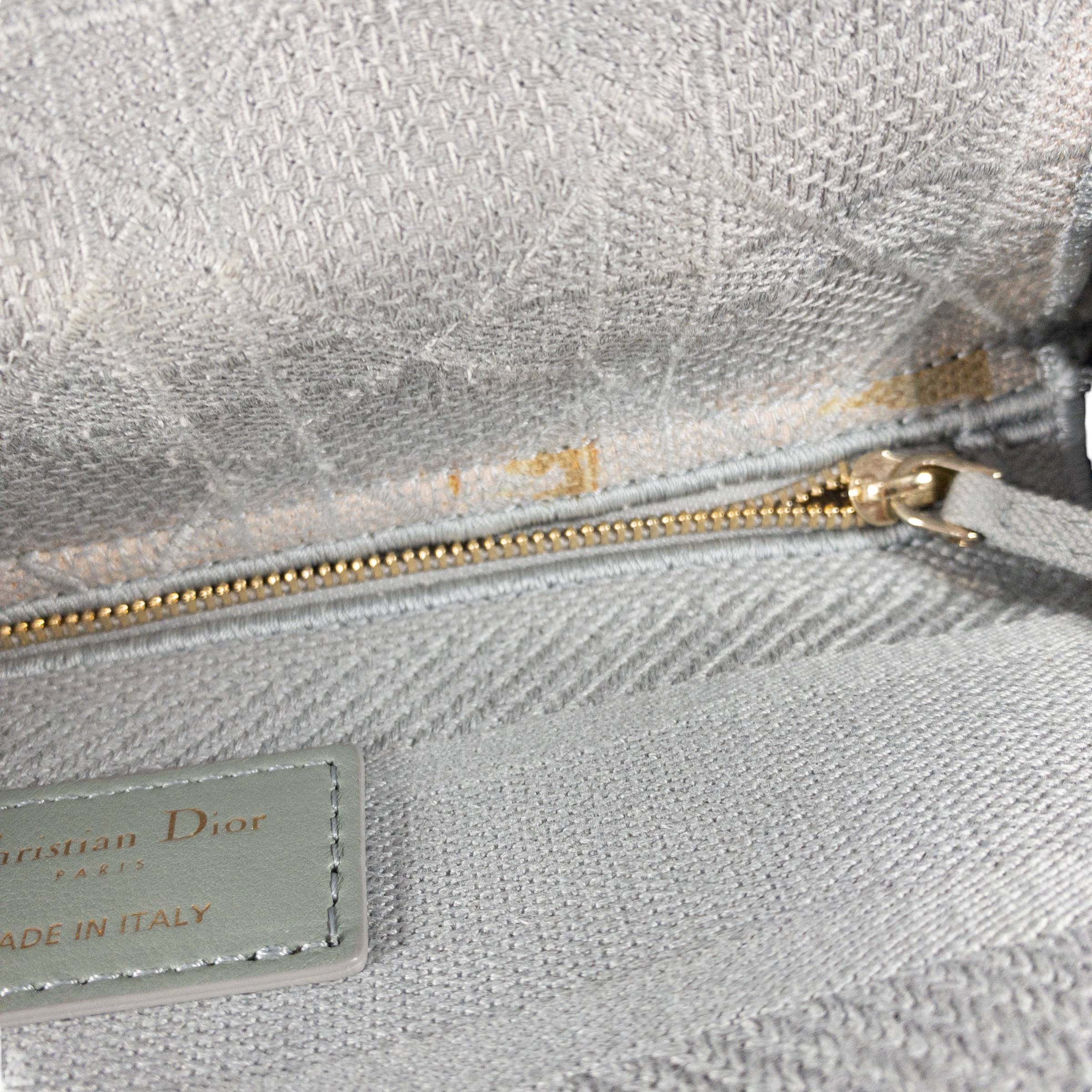 Dior Gray Embroidered Canvas Lady D-Lite
