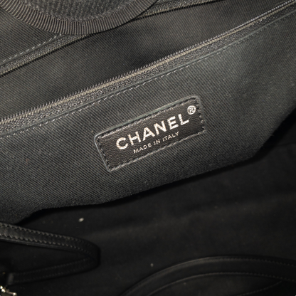 Chanel Black Beaded Canvas Deauville SHW