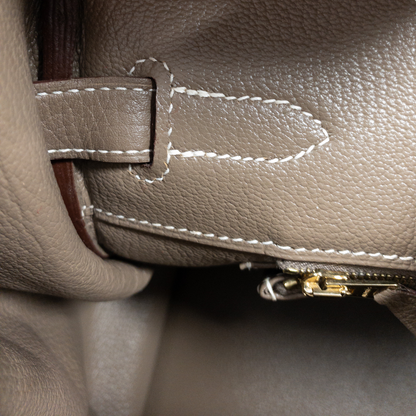 Hermes Etoupe Birkin 35 Clemence  GHW