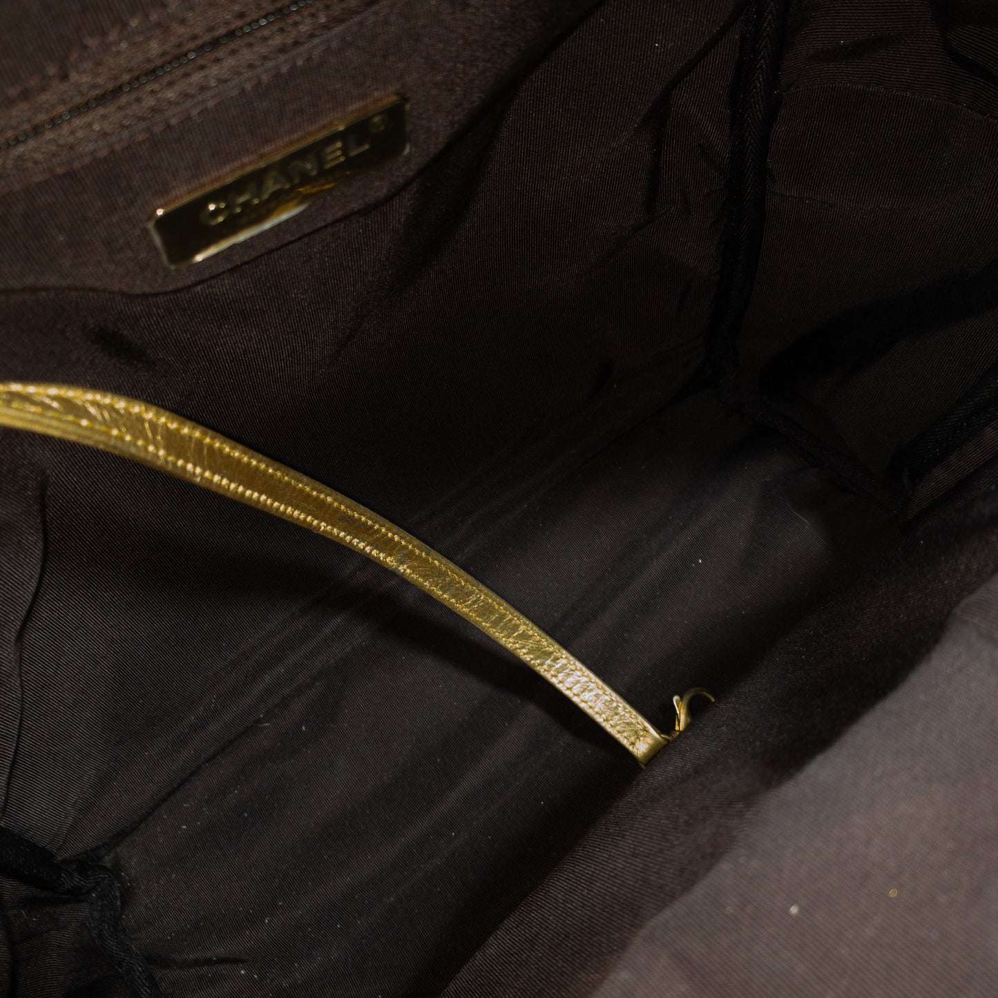 Chanel Gold Graffiti Canvas Backpack