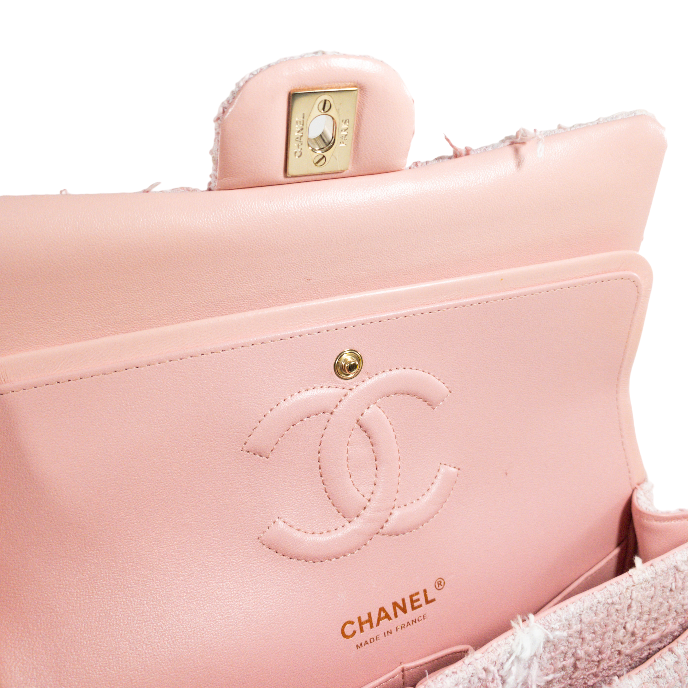 Authentic Chanel Classic Medium Light Pink Caviar Double Flap SHW