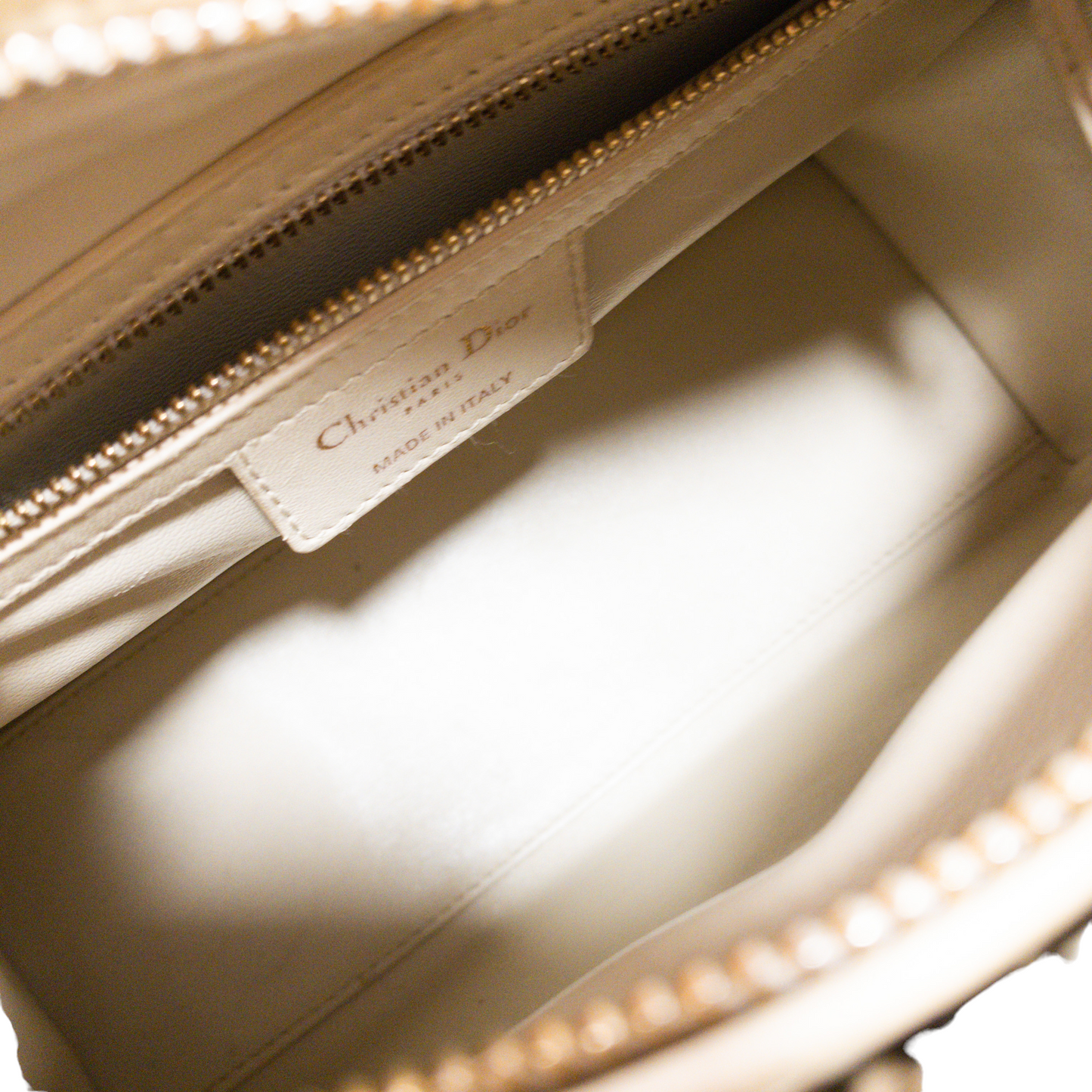 Dior Taupe Tweed Medium Lady Dior w Crystals