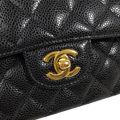 Chanel Black Caviar Medium Classic Flap GHW