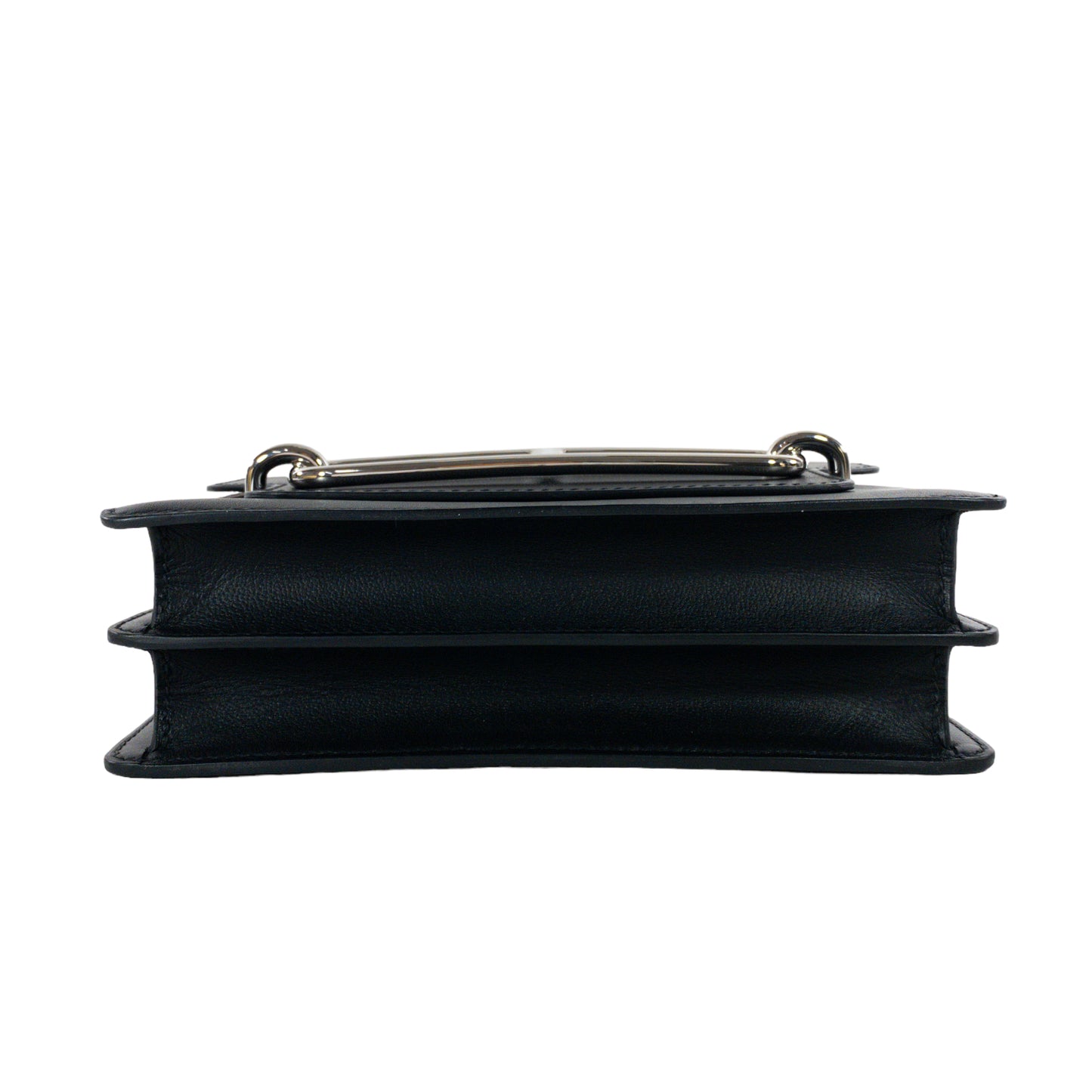 Hermes Black Sac Roulis 23cm PHW