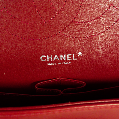 Chanel Red Patent Leather Quilted Jumbo Classic Flap SHW