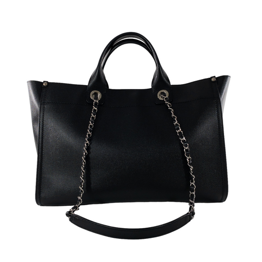 Chanel Black Studded Caviar Deauville SHW