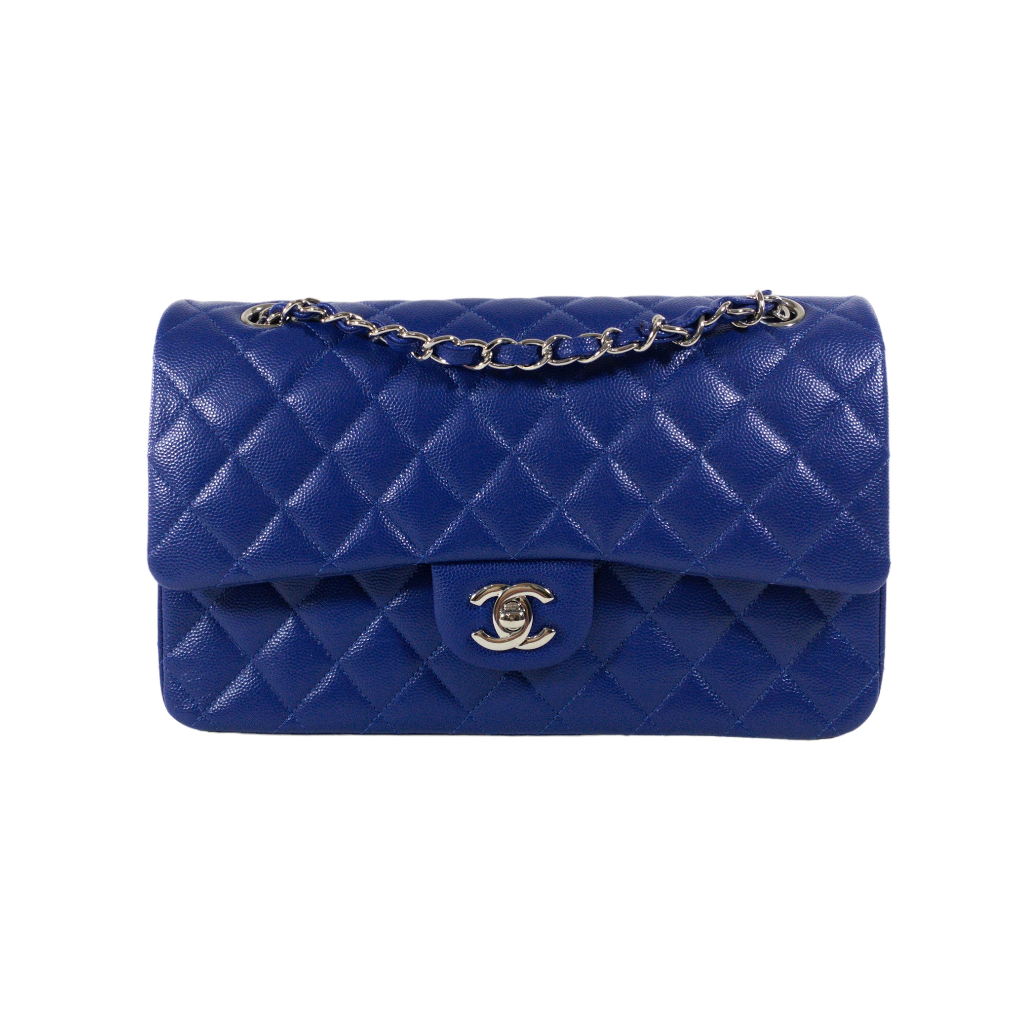 Chanel Royal Blue Caviar Medium Flap SHW