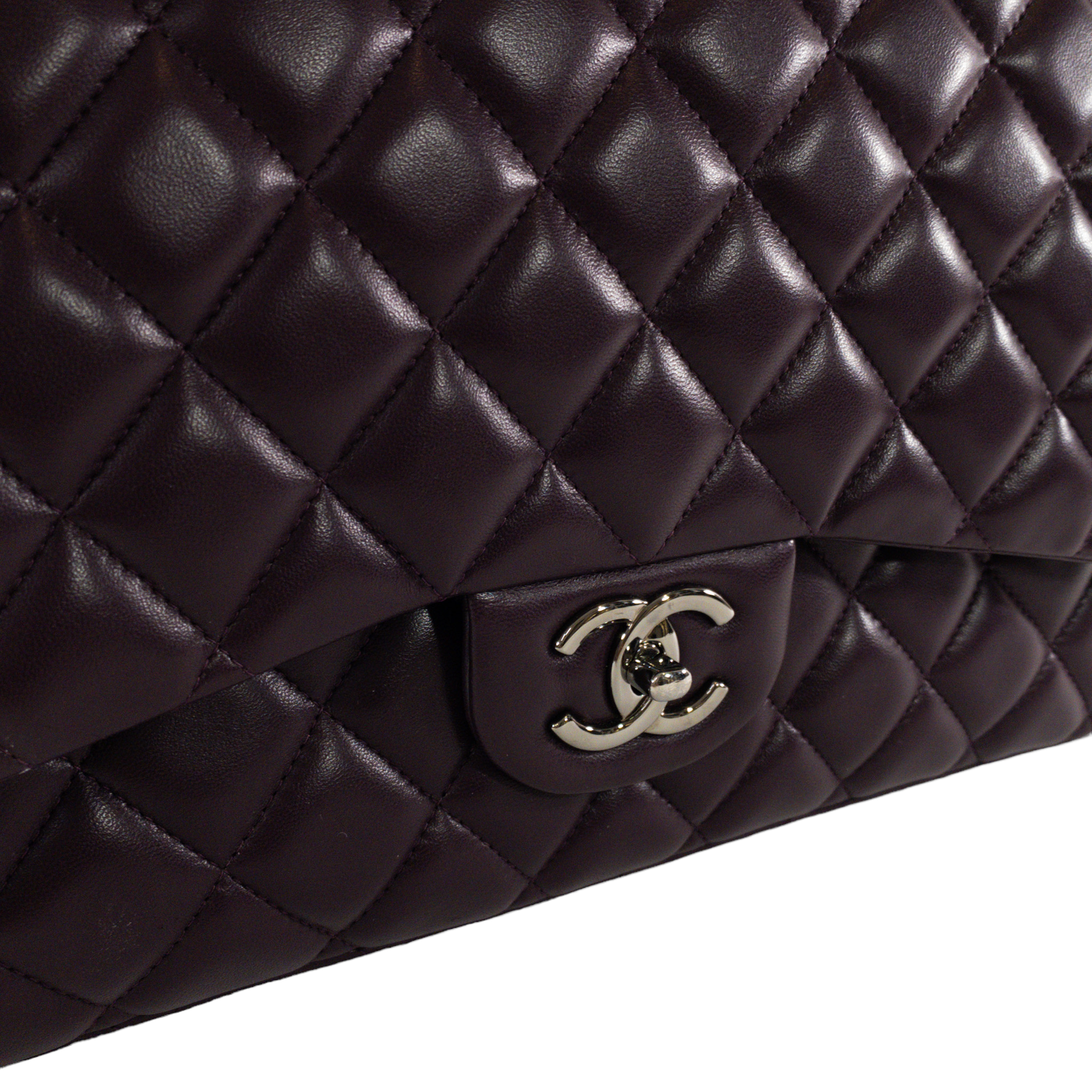 Chanel Maxi Double Flap Lambskin Leather Shoulder Bag Black