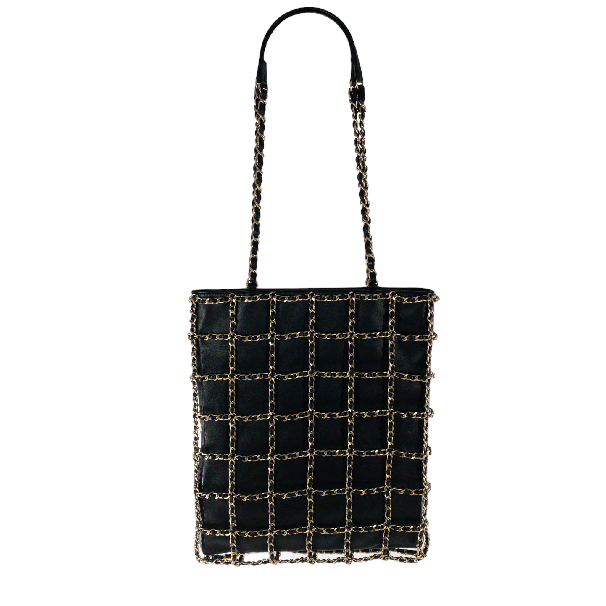 Chanel Woven Chain Frame Shopping Tote