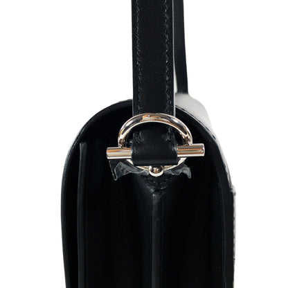 Hermes Black Sac Roulis 23cm PHW