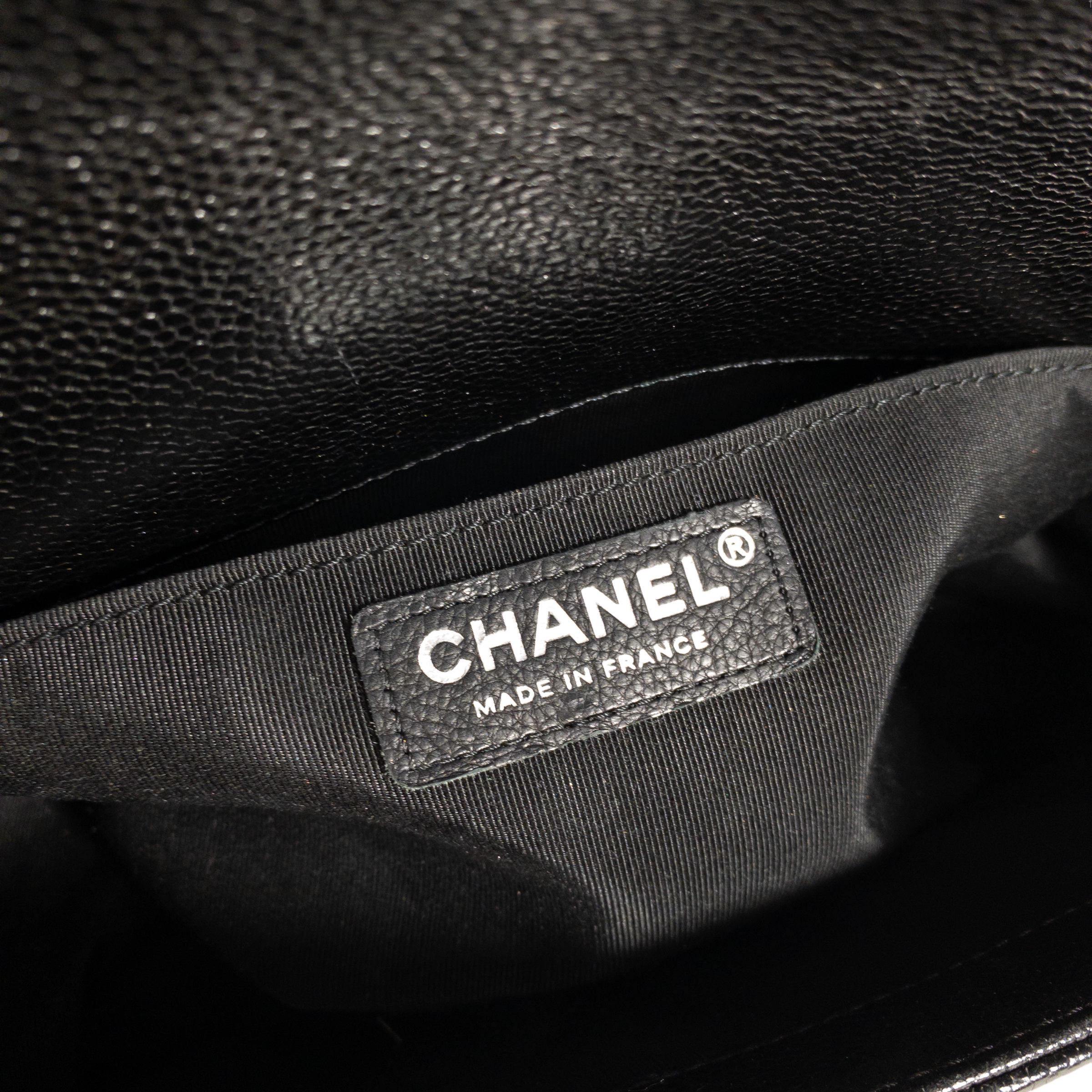 Chanel Black Caviar Medium Boy Bag SHW
