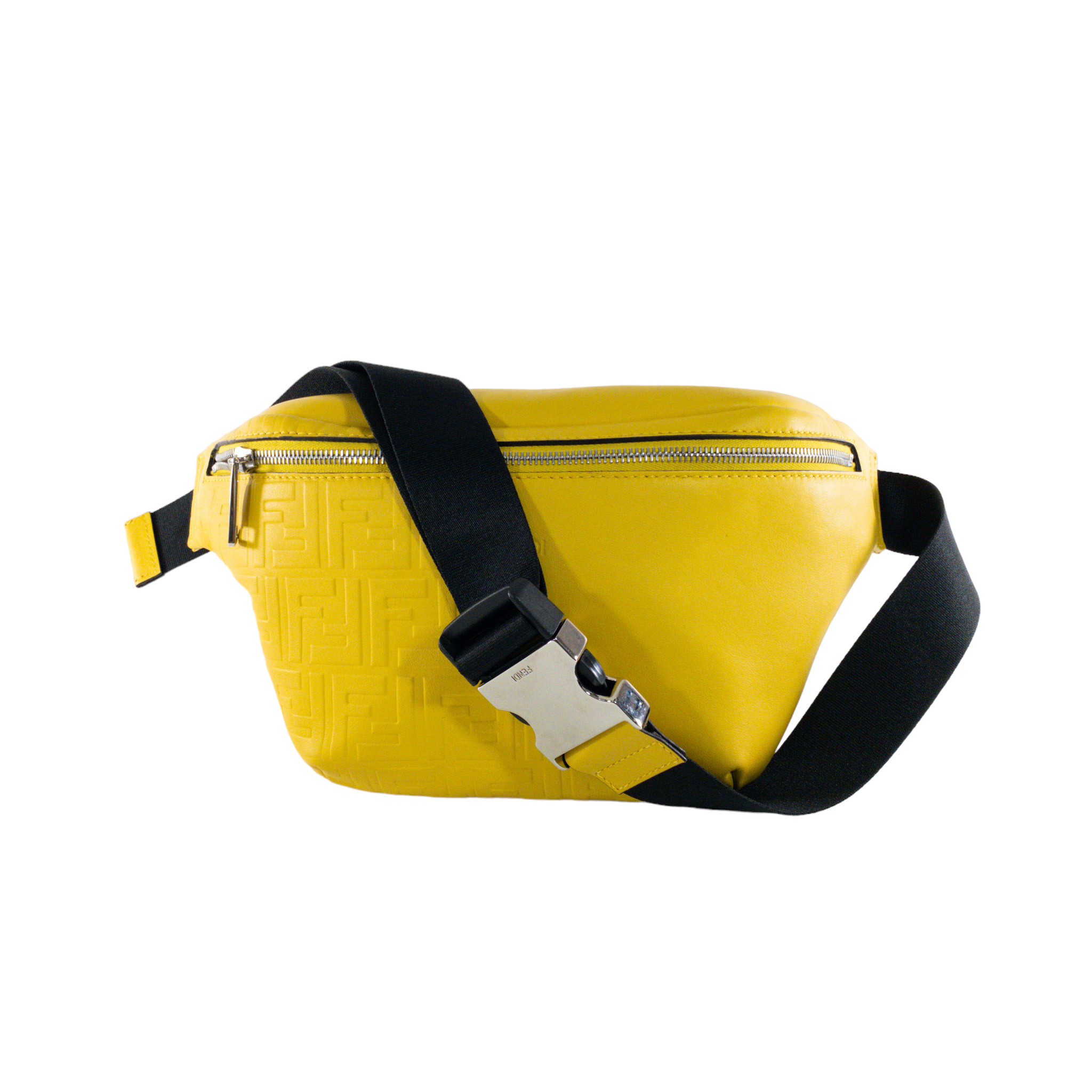 Fendi Yellow Monogram Embossed Leather Bumbag