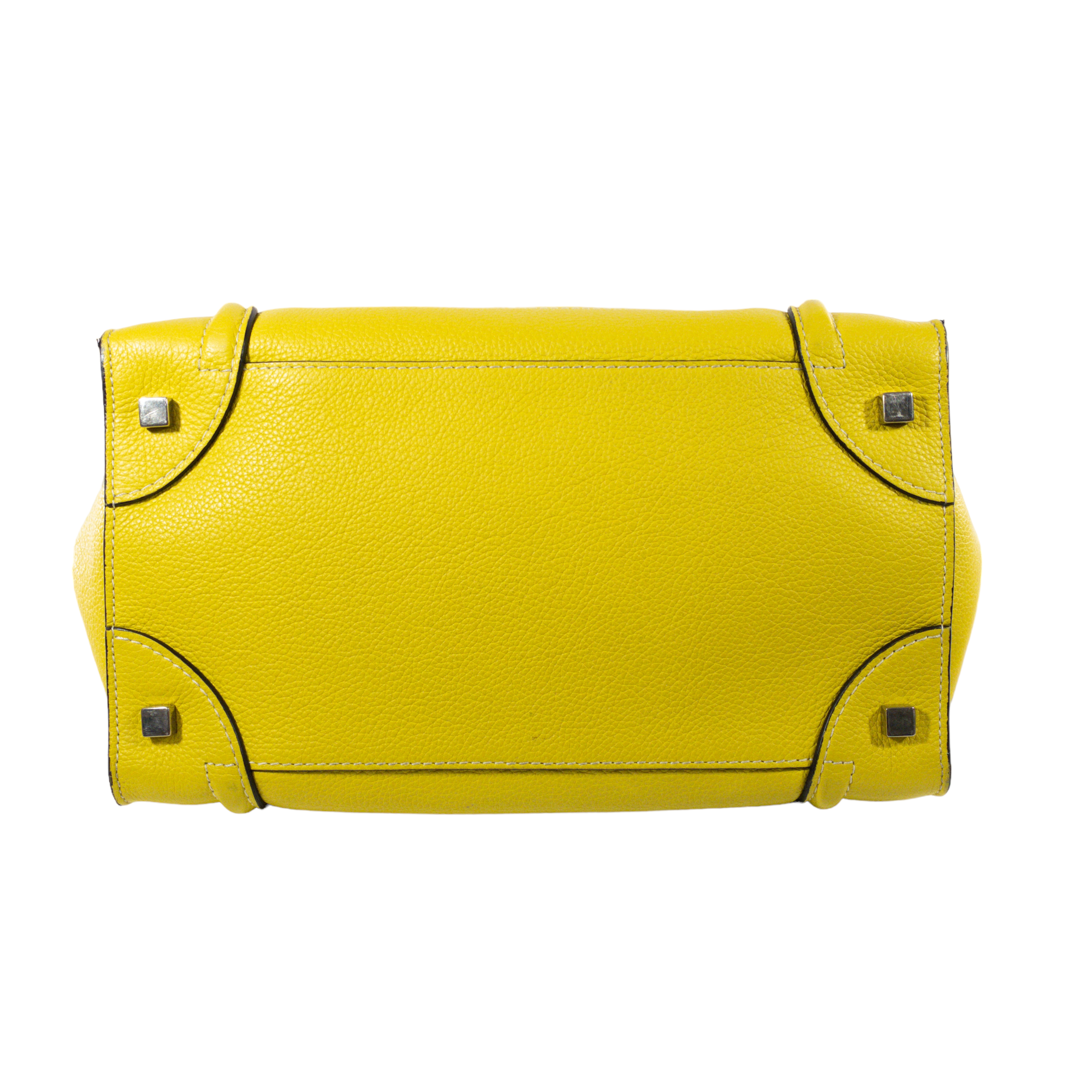 Celine Yellow Drummed Mini Luggage Tote