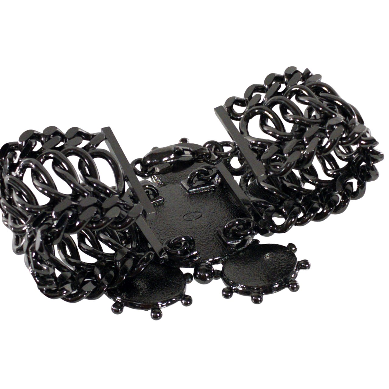 Chanel Gunmetal Chain Link Gripoix Bracelet