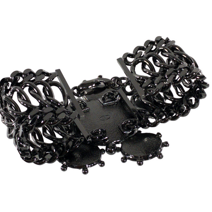 Chanel Gunmetal Chain Link Gripoix Bracelet