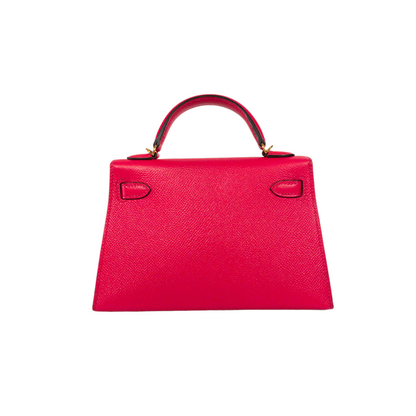 Hermes Kelly 20 Rose Extreme Epsom GHW