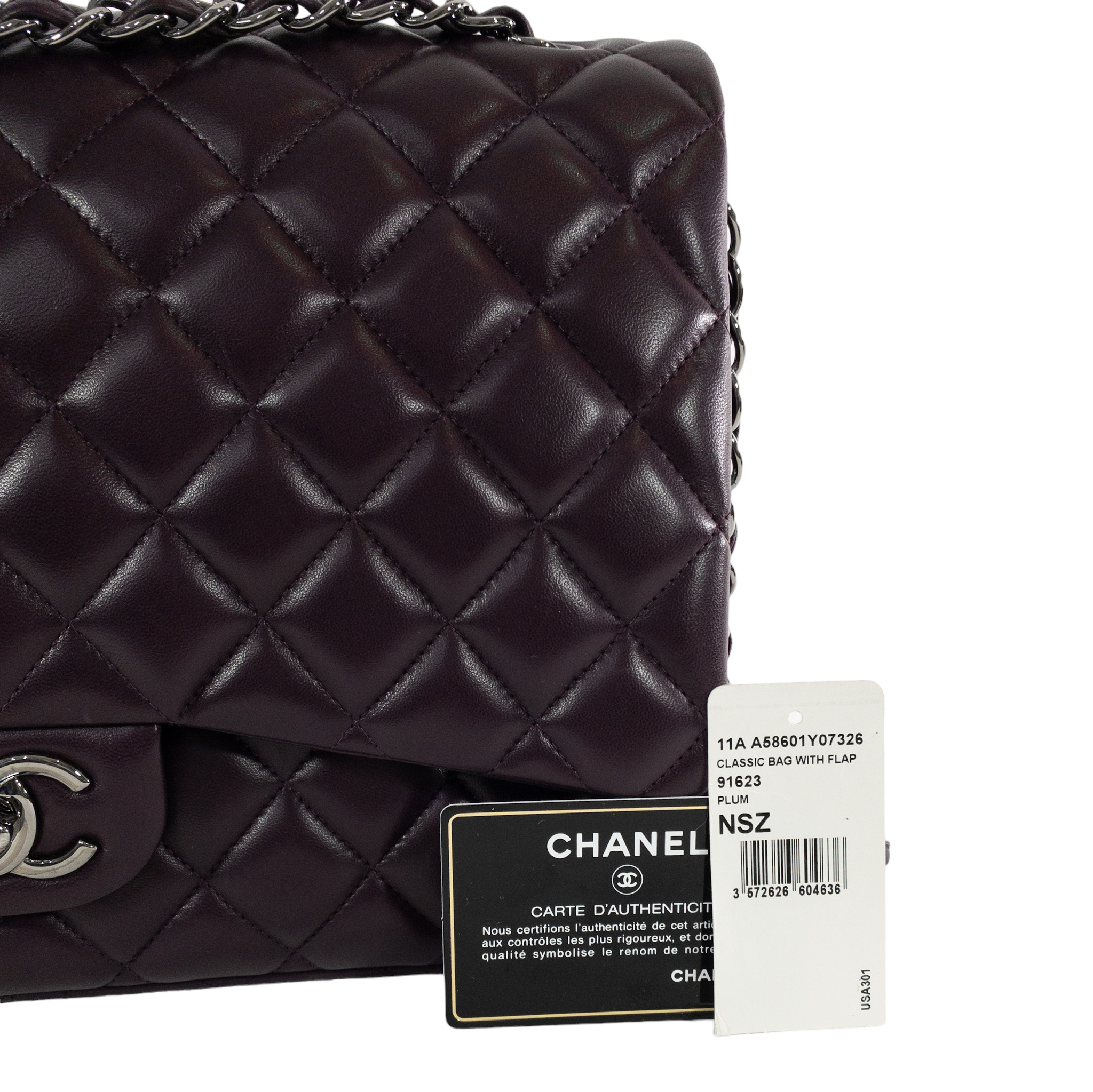 Chanel Plum Lambskin Maxi SHW