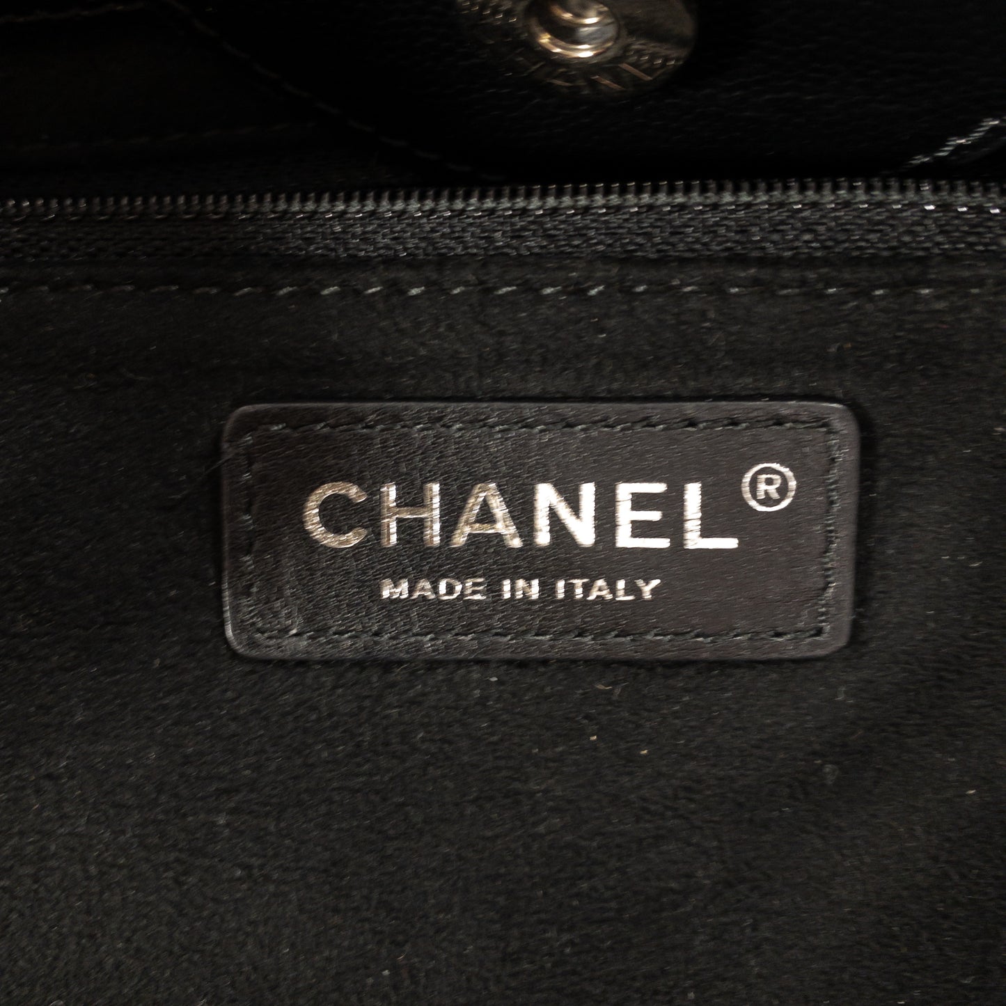 Chanel Black Studded Caviar Deauville SHW