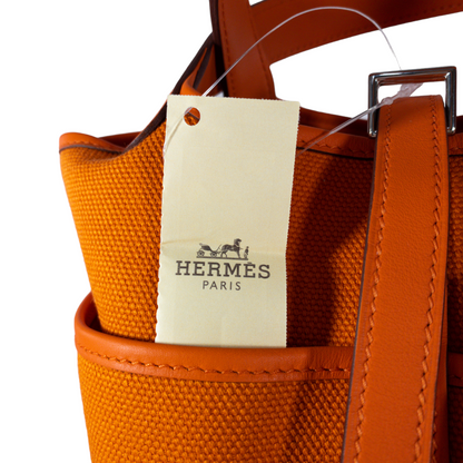 Hermes Cargo Picotin 18 Orange Toile PHW