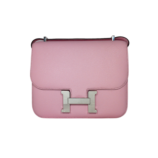 Hermes Rose Sakura Constance 18cm Chevre PHW