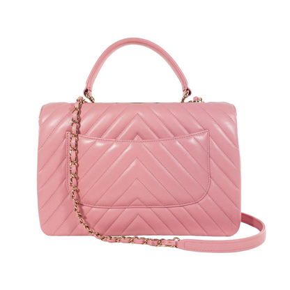 Chanel Pink Chevron Large Trendy GHW