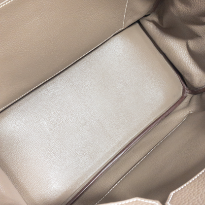 Hermes Etoupe Birkin 35 Clemence  GHW