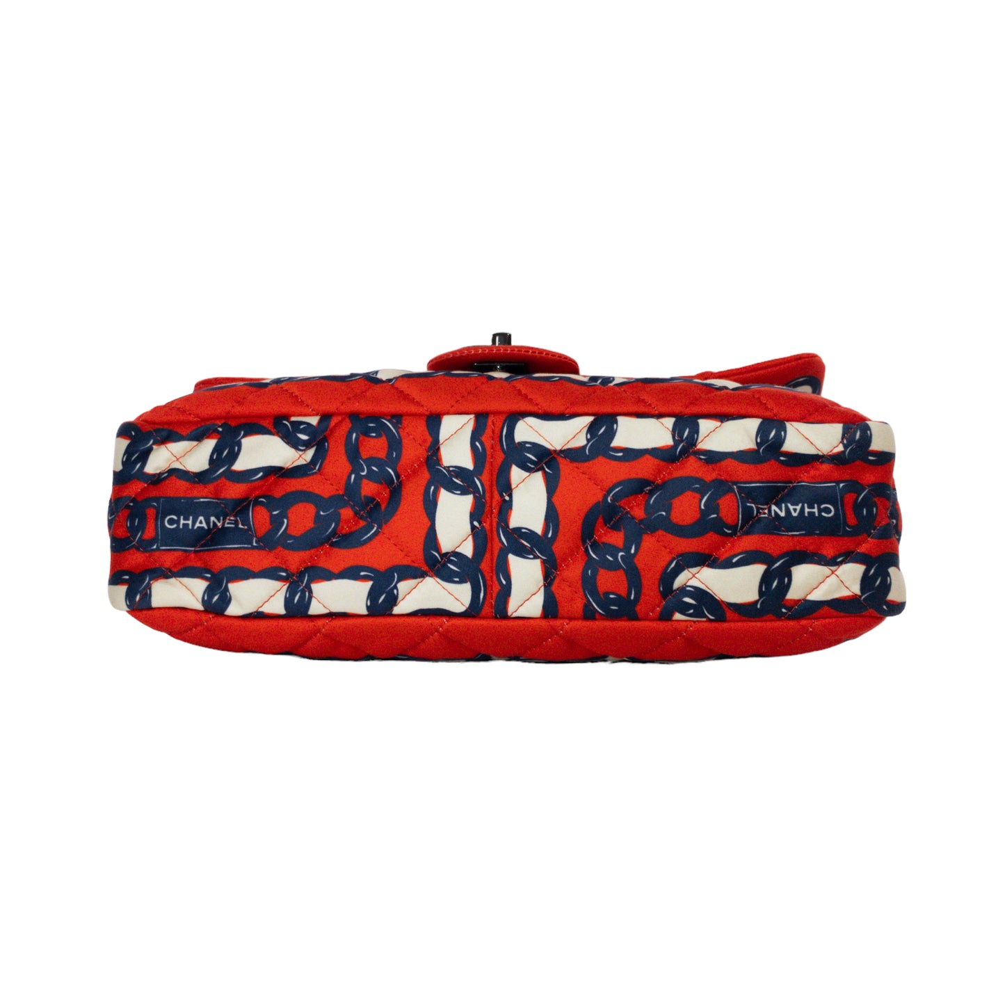 Chanel Printed Silk Medium Single Flap