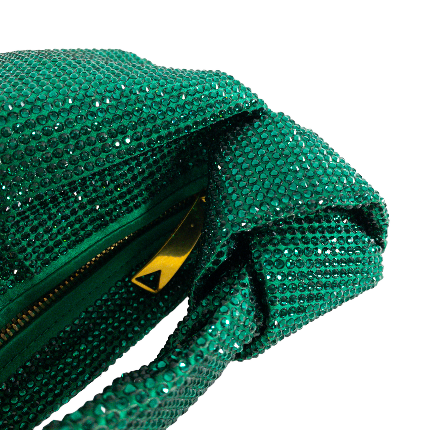 Bottega Veneta Crystal Satin Mini Jodie Emerald Green