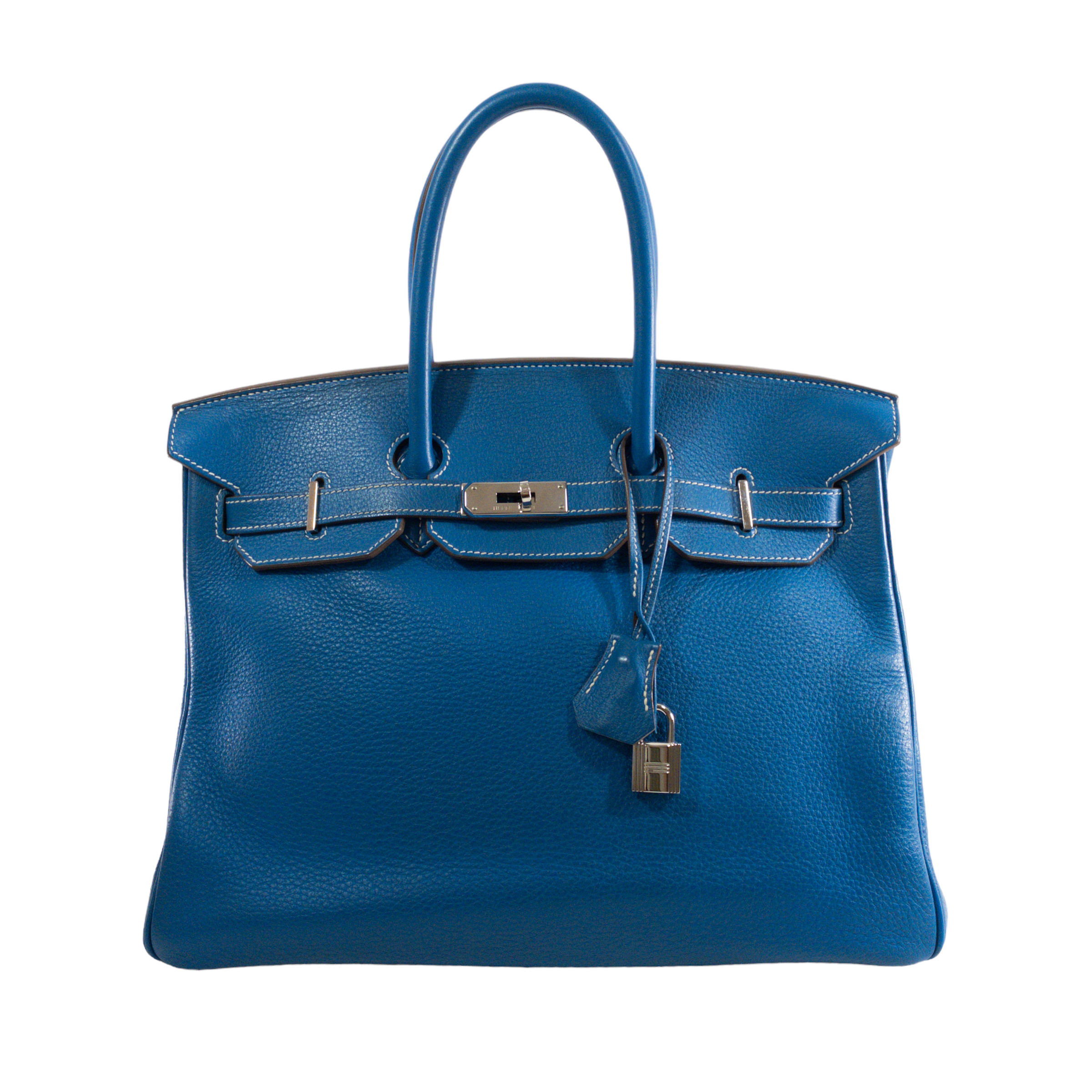 Hermes Mykonos Blue / White Verso Togo  Birkin 35 PHW