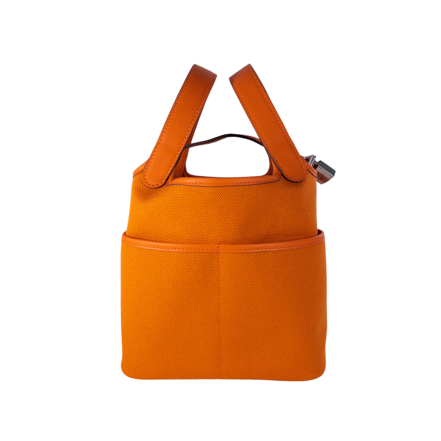 Hermes Cargo Picotin 18 Orange Toile PHW