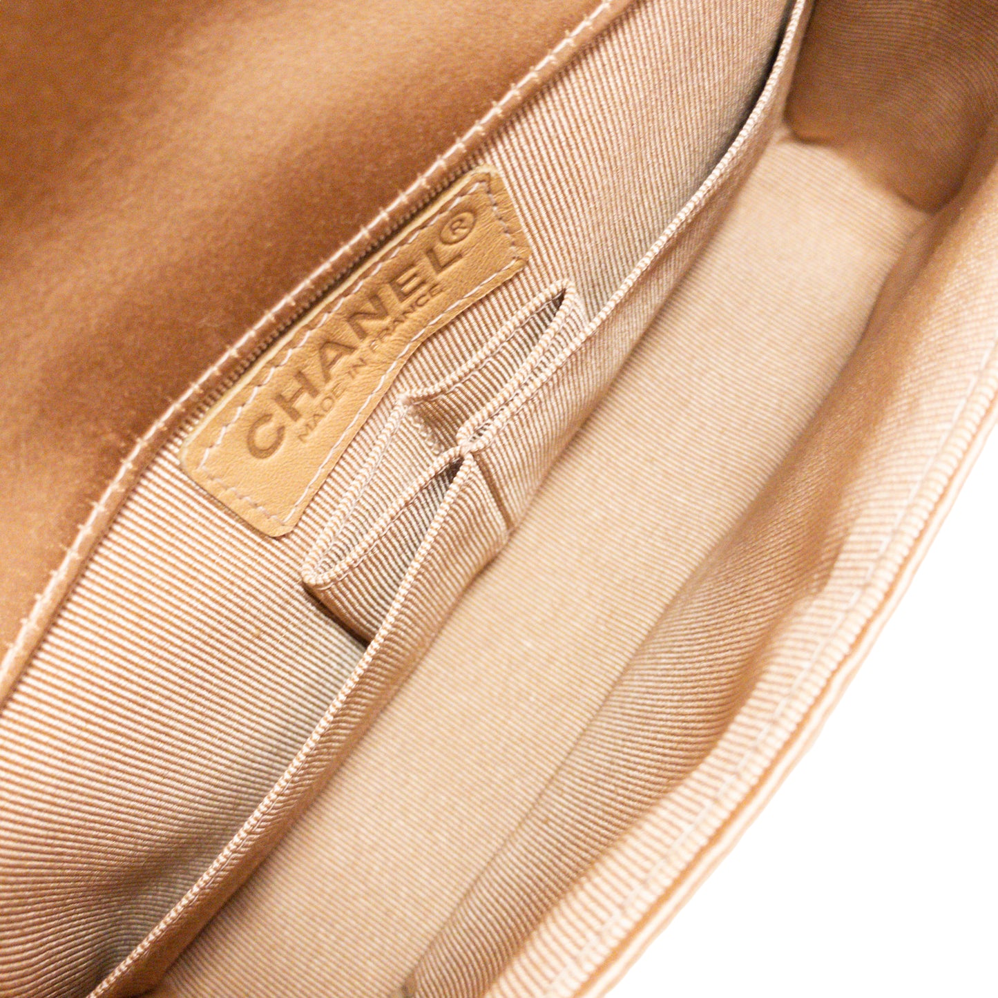 Chanel Nude Satin Crystal Embellished Vintage Flap