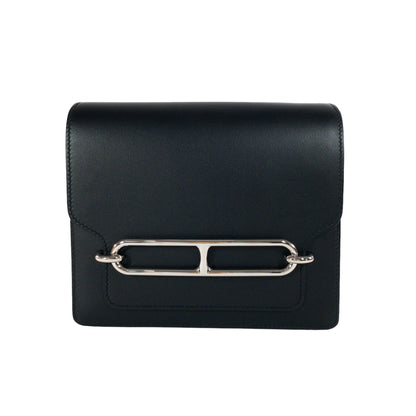 Hermes Black Sac Roulis 23cm PHW