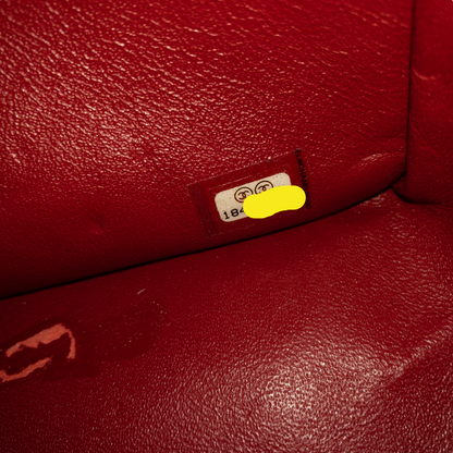 Chanel Red Patent Leather Quilted Jumbo Classic Flap SHW