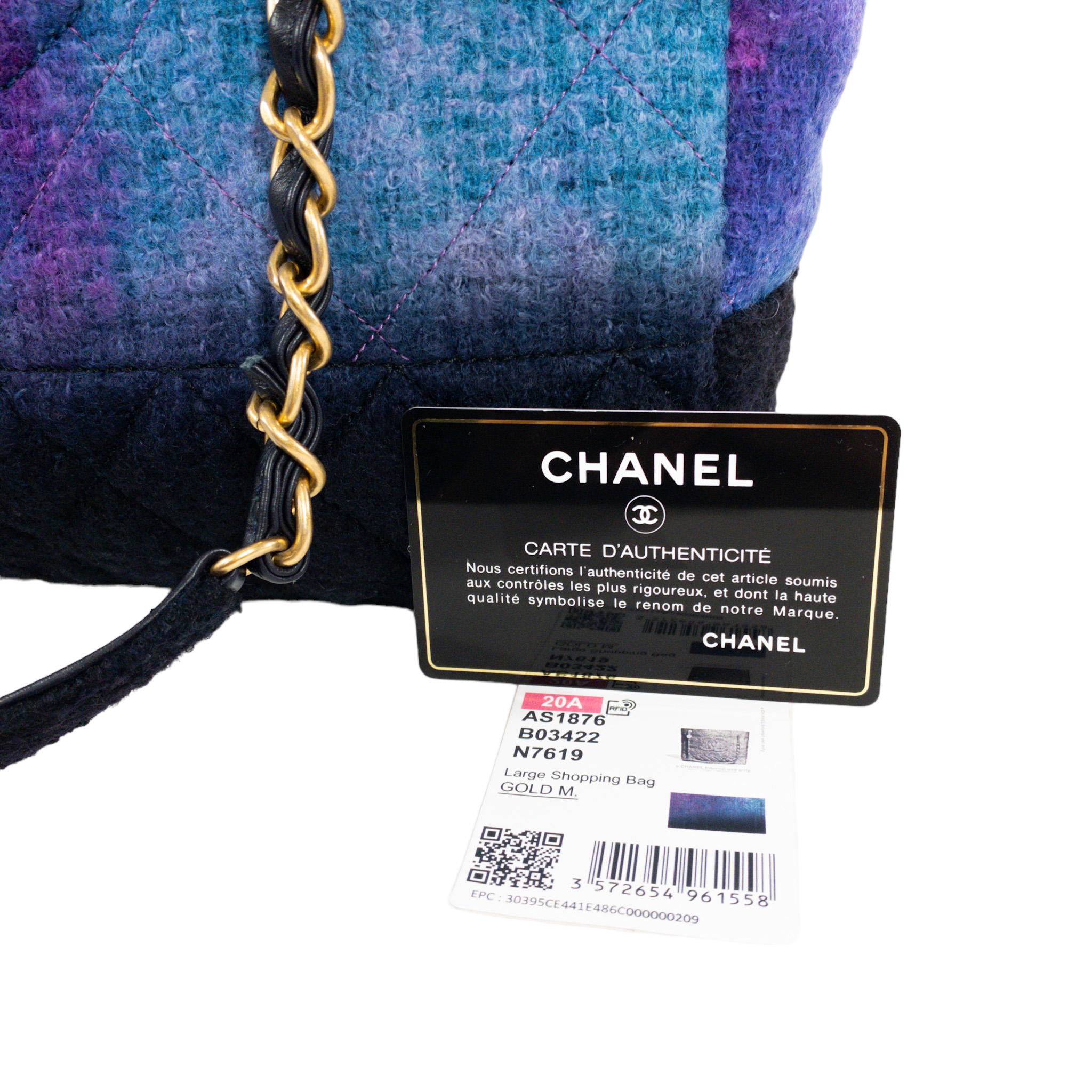 Chanel Watercolor Tweed Shopping Tote