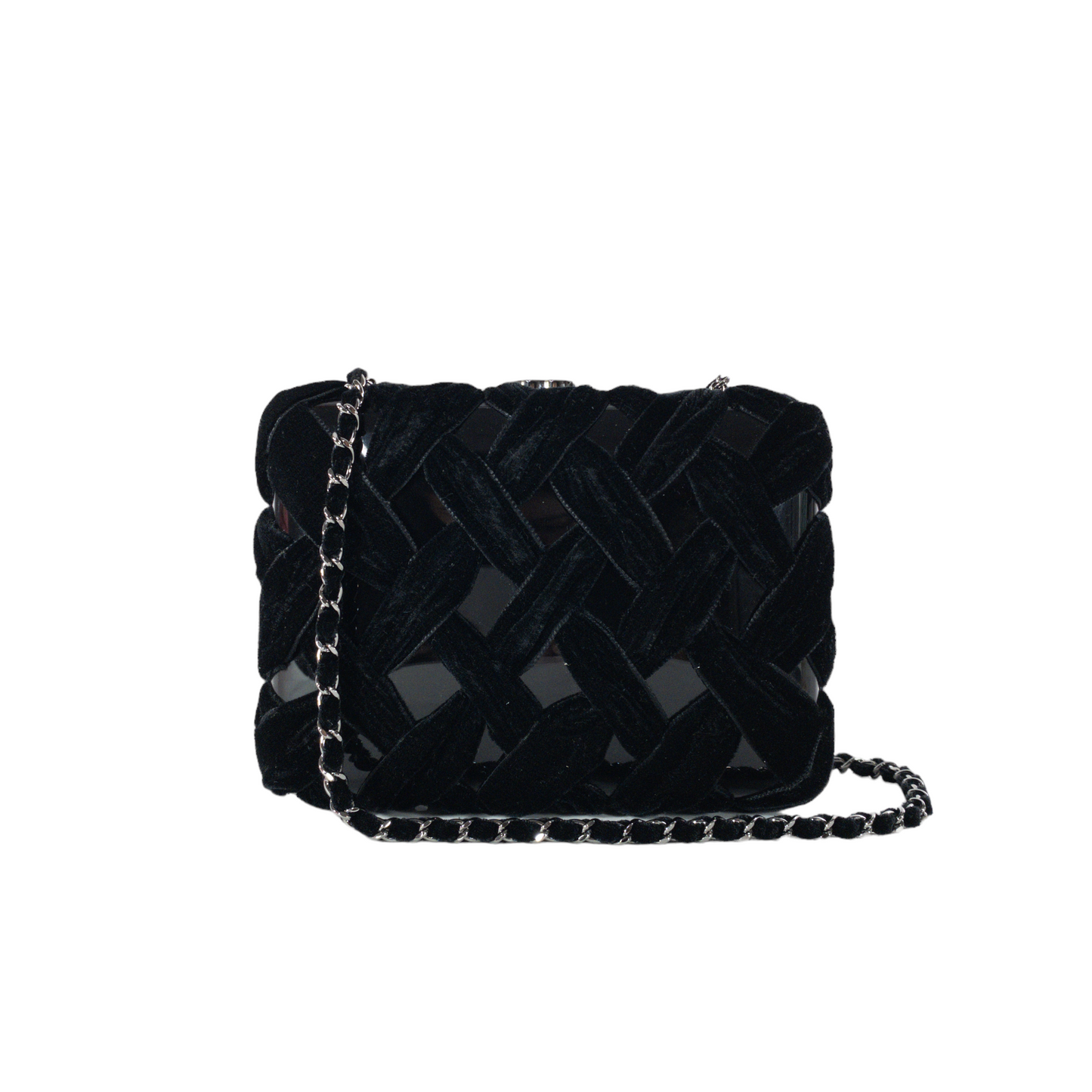 Chanel Velvet/Resin Minaudière w Chain