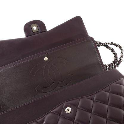 Chanel Plum Lambskin Maxi SHW